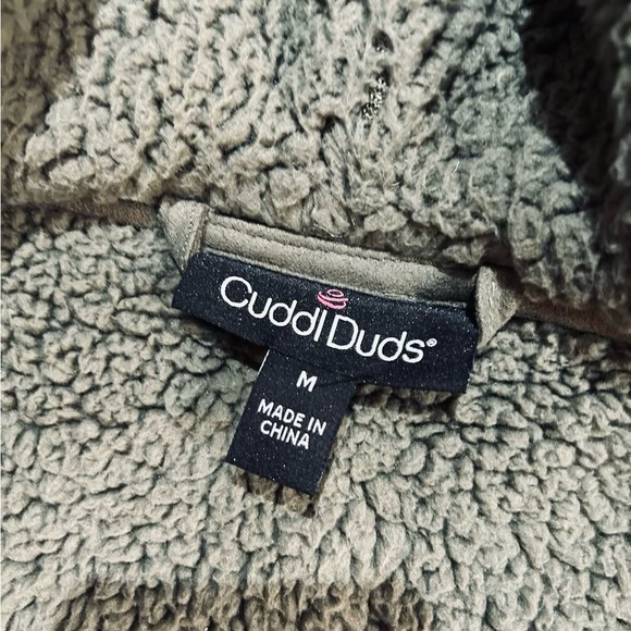 Cuddl Duds Green Sherpa Hooded Jacket Size M - Picture 5 of 8